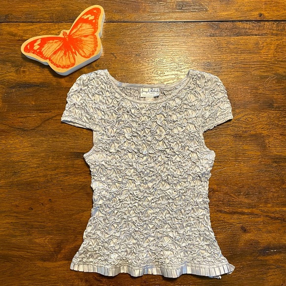 Vintage | Joseph Ribkoff 90s Popcorn Scrunchie Top - Picture 3 of 12